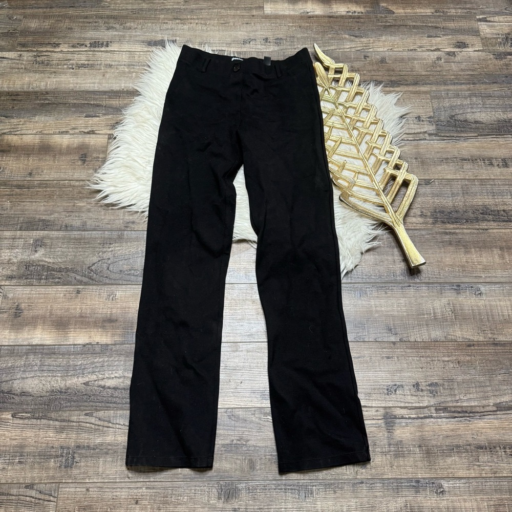 Betabrand Black Straight-Leg Career Pants